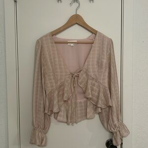 long sleeve top with a tie in the front